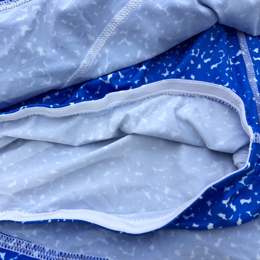 The Bubble Lifestyle Blue Dot Ruffle Golf Tennis Sport Skirt Skort - Picture 3 of 7
